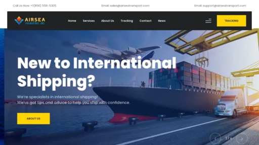 A screenshot of Airseatransport.com