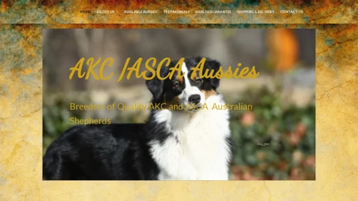 A screenshot of Akc-ascaaussies.com