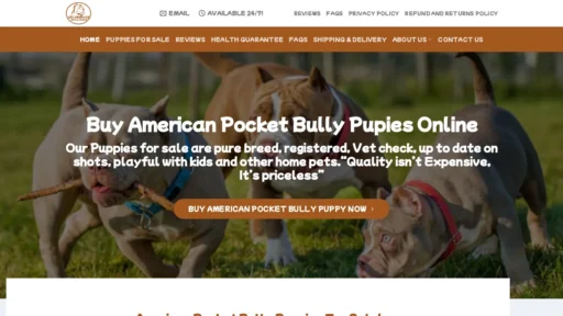 A screenshot of Akcamericanbulldogs.com