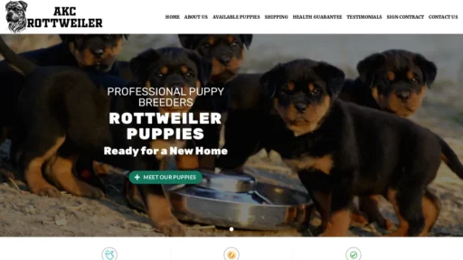 A screenshot of Akcrottweiler.com
