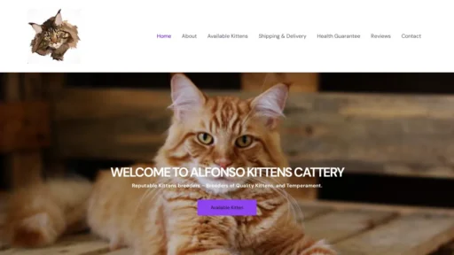 A screenshot of Alfonsomainecoons.com