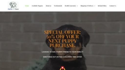 A screenshot of Alpharhaus.com