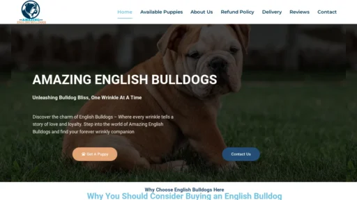 A screenshot of Amazingenglishbulldogs.com