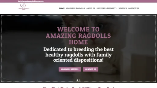 A screenshot of Amazingragdollshome.com