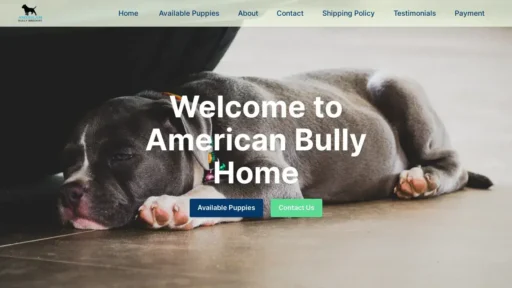 A screenshot of Americanbullybreeder.us