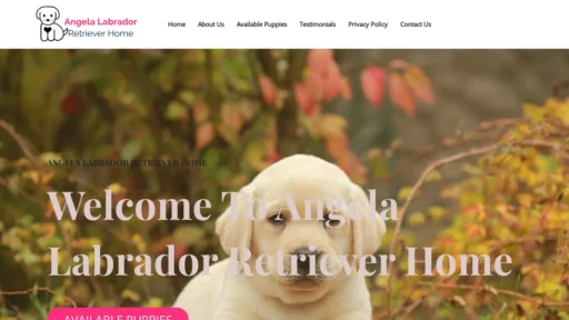 A screenshot of Angelalabradorretrieverhome.com