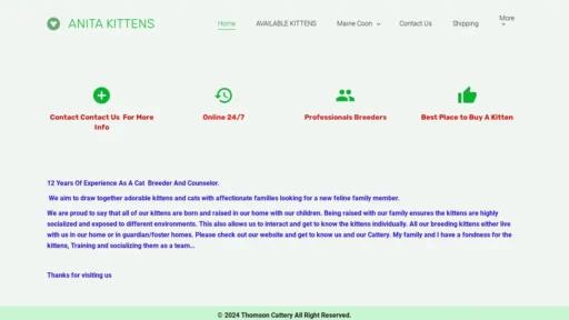 A screenshot of Anitakittens.shop