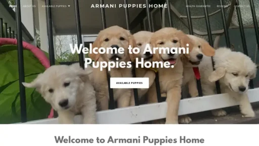 A screenshot of Armanipuppieshome.co.za