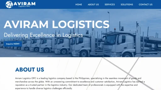 A screenshot of Aviramlogistics.com