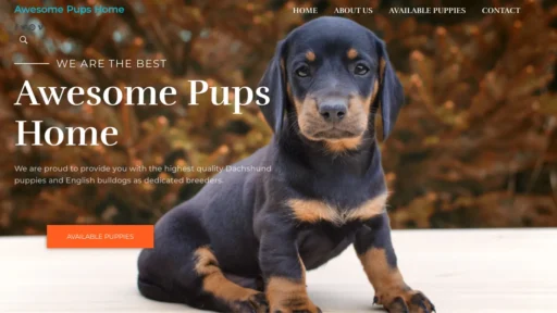 A screenshot of Awesomepupshome.com