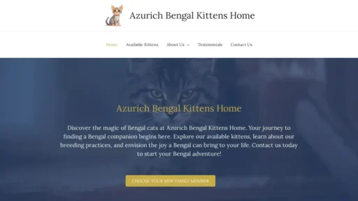 A screenshot of Azurichbengalcats.com