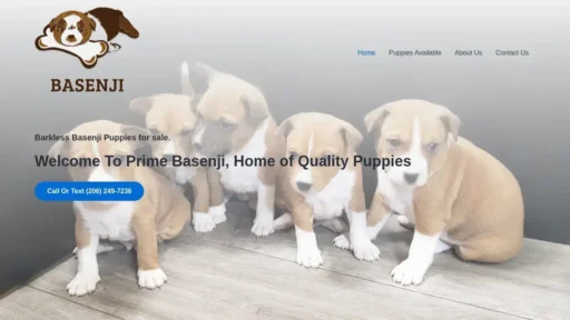 A screenshot of Barklessbasenji.com