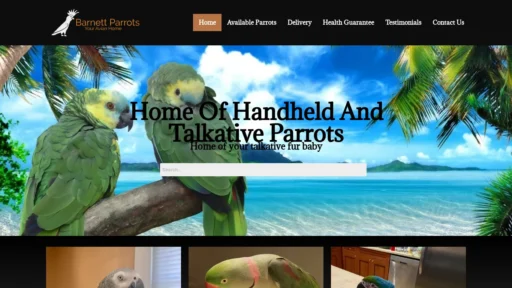 A screenshot of Barnettparrots.com