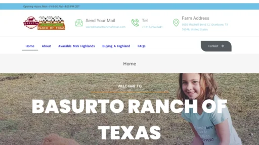 A screenshot of Basurtoranchoftexas.com