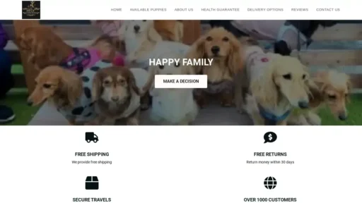 A screenshot of Brightsminidachshunds.online
