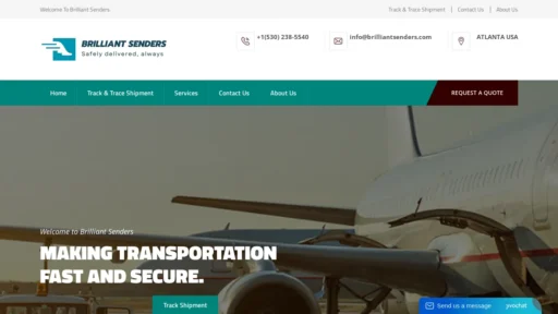 A screenshot of Brilliantsenders.com
