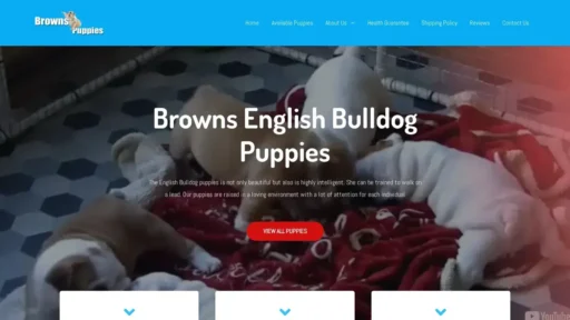 A screenshot of Brownenglishbulldogpuppy.com