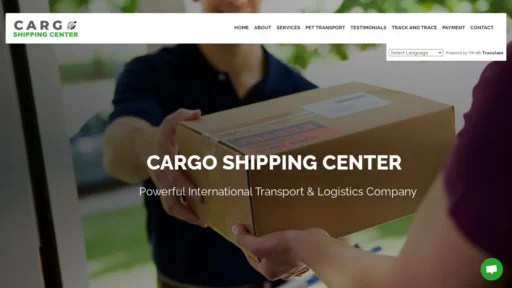 A screenshot of Cargoshippingcenter.com