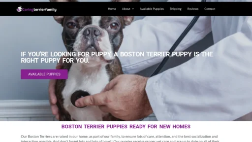 A screenshot of Caringterrierfamily.com