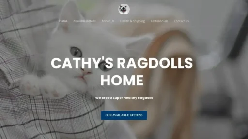 A screenshot of Cathysragdollkittensforsale.com