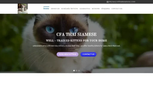 A screenshot of Cfathaiisiamese.com