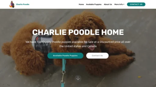 A screenshot of Charliepoodlehome.com