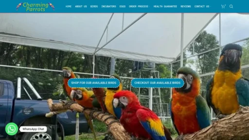 A screenshot of Charmingparrots.com