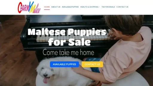 A screenshot of Charmymaltese.com