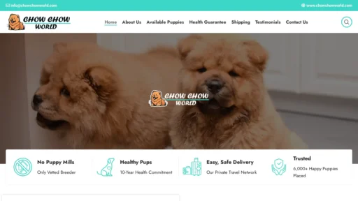 A screenshot of Chowchowworld.com