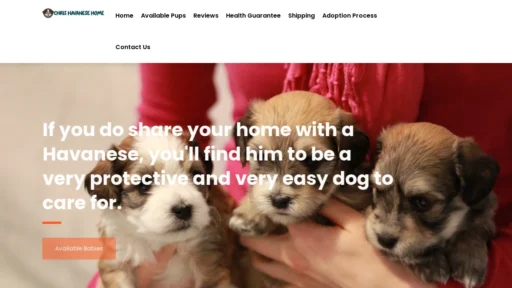 A screenshot of Chrishavanesepuppies.com