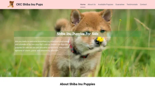 A screenshot of Ckcshibainupups.org
