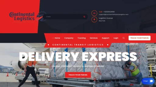 A screenshot of Continentaltransitslogistic.com