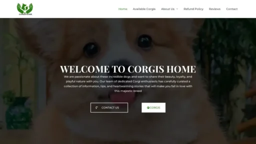 A screenshot of Corgishome.com