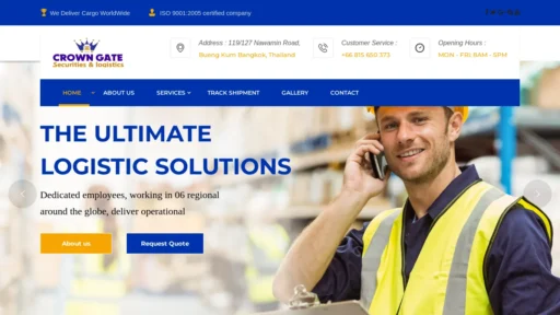 A screenshot of Crowngatelogistics.com