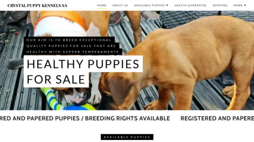 A screenshot of Crystalpuppykennel.co.za