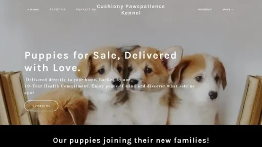 A screenshot of Cushionypawspatiencekennel.com