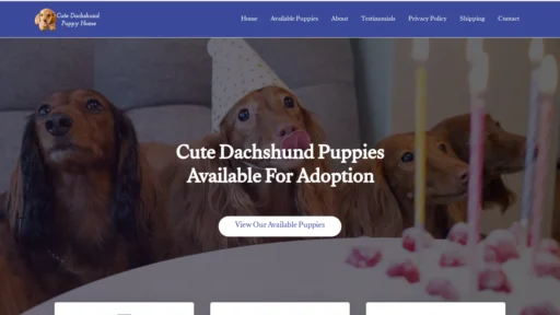 A screenshot of Cutedachsforsale.com
