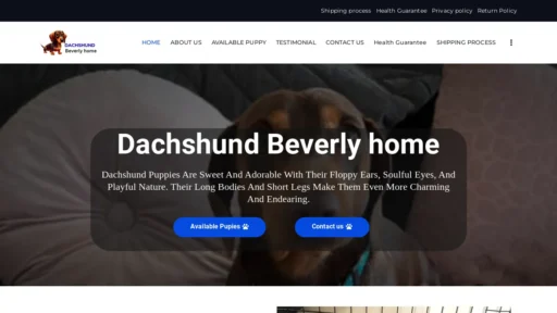 A screenshot of Dachshundbeverlyhome.com