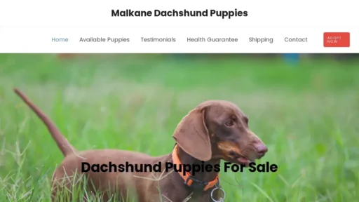 A screenshot of Dachshundmalkane.com
