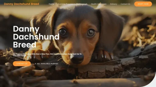 A screenshot of Dannydachshundbreed.com