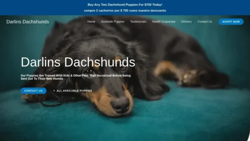 A screenshot of Darlinsdachshunds.com