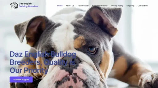 A screenshot of Dazenglishbulldogbreeders.com