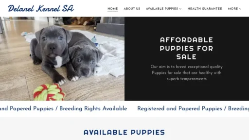 A screenshot of Delanelpuppykennel.co.za