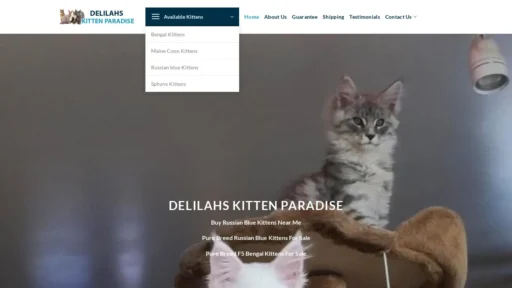 A screenshot of Delilahskittenparadise.com