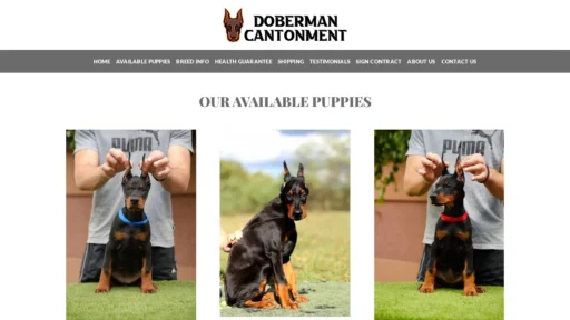 A screenshot of Dobermancantonment.com