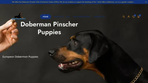 A screenshot of Dobermanpinsherpuppies.shop