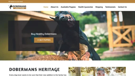 A screenshot of Dobermansheritage.com