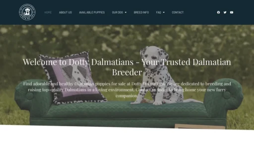 A screenshot of Dottydalmatians.com