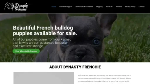 A screenshot of Dynastyfrenchie.com