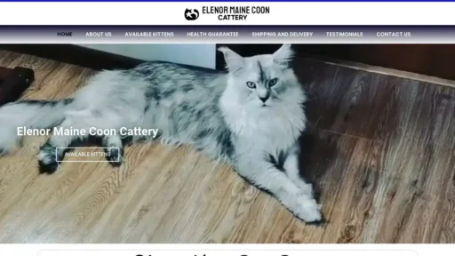 A screenshot of Elenormaincooncattery.com